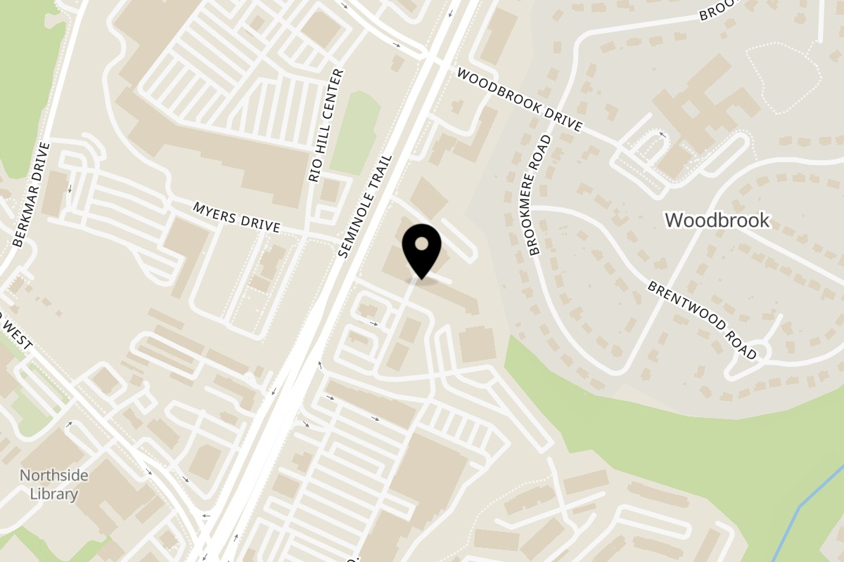 Map showing the location of Thai '99 II Restaurant & Bar on 915 Gardens Blvd in Charlottesville